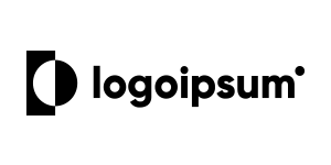 Black and white logoipsum logo with geometric design, featuring a circle and square, against a transparent background.
